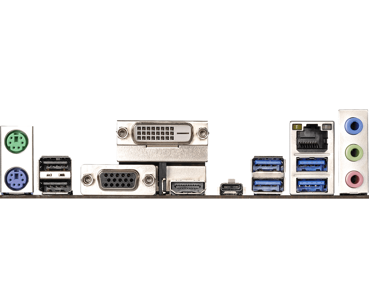 ASRock AB350M - AMD AM4 - Backpanel- Dealstunter.nl