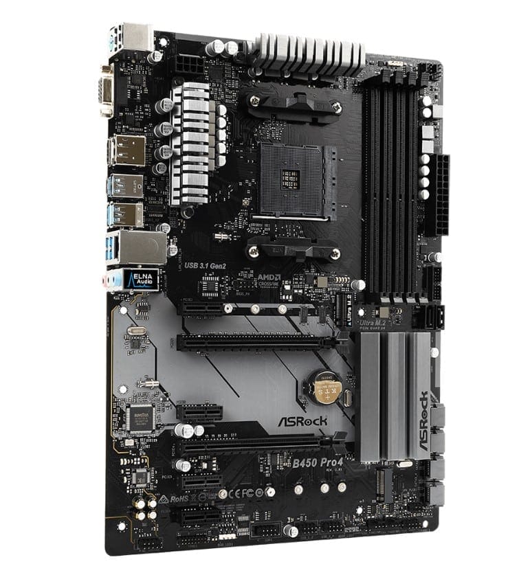 ASRock B450 Pro4 AMD AM4 Moederbord
