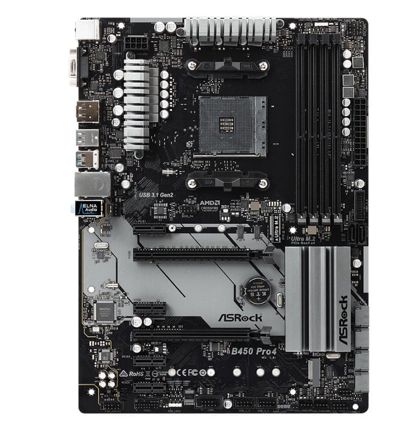 ASRock B450 Pro4 AMD AM4 Moederbord