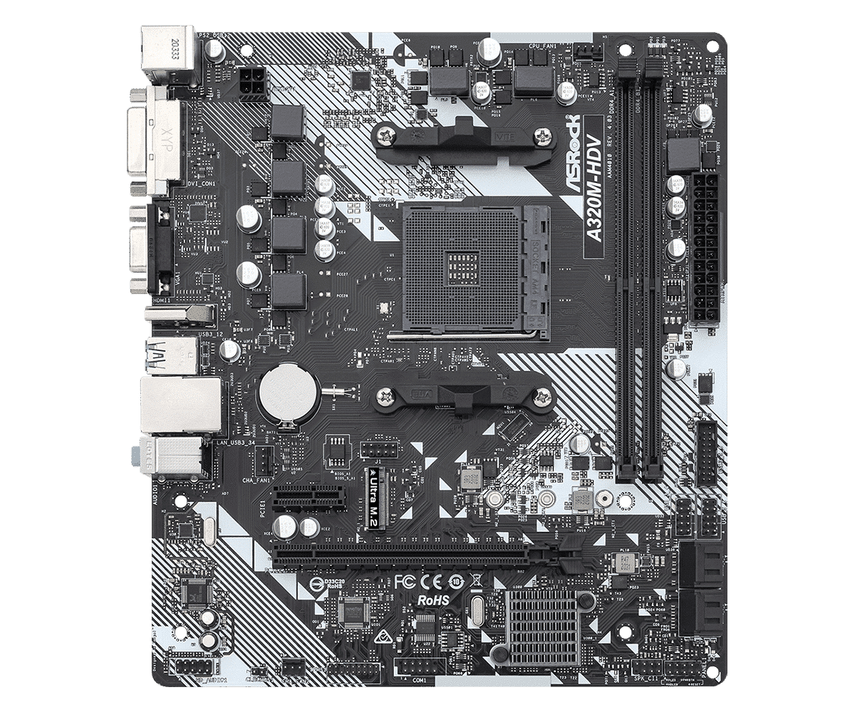 ASRock A320M-HDV R4.0 AMD AM4 Motherboard