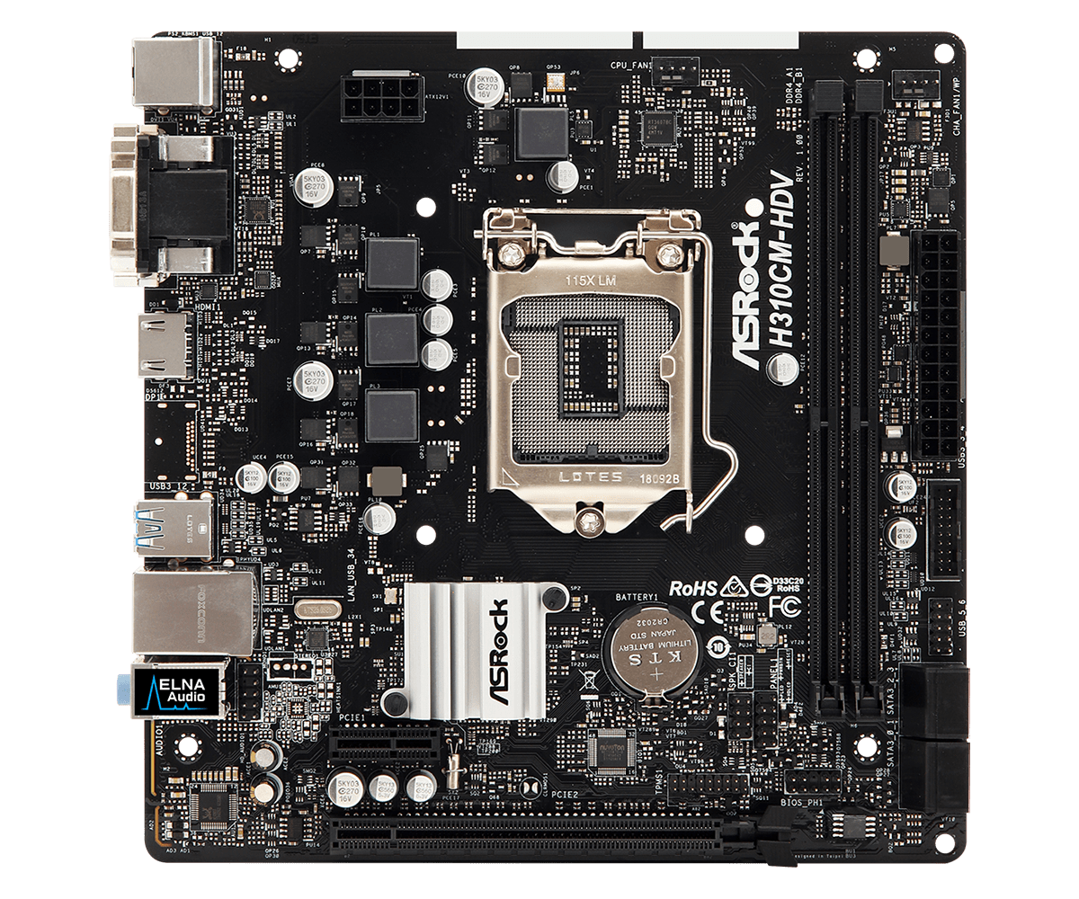 ASRock H310CM-HDV Moederbord: Ondersteuning voor Intel 8e en 9e